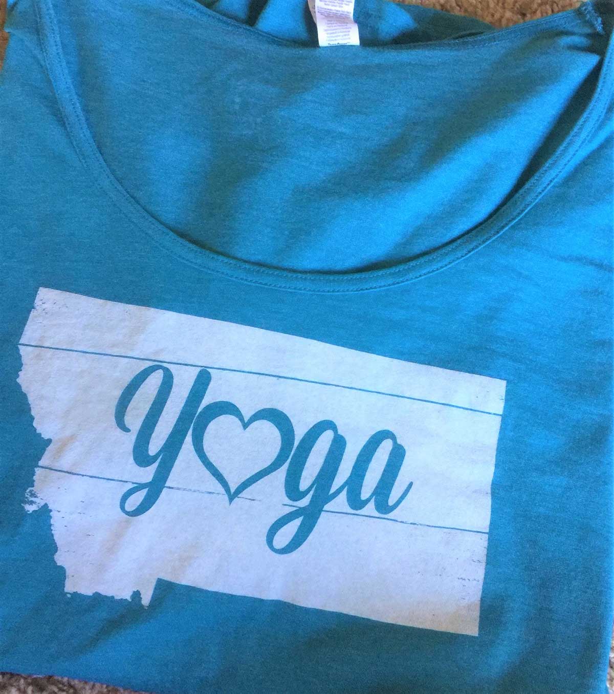 custom shirts for Kalispell Yoga center